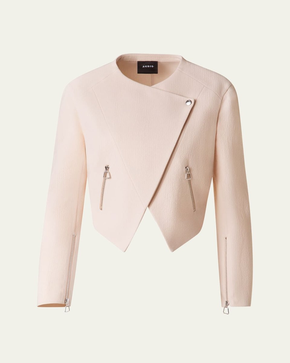 Ariel Asymmetric Wool Crepe Jacket
